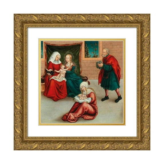 Wolfgang Krodel I 16x15 Gold Ornate Wood Frame and Double Matted Museum Art Print Titled - The Holy Kinship