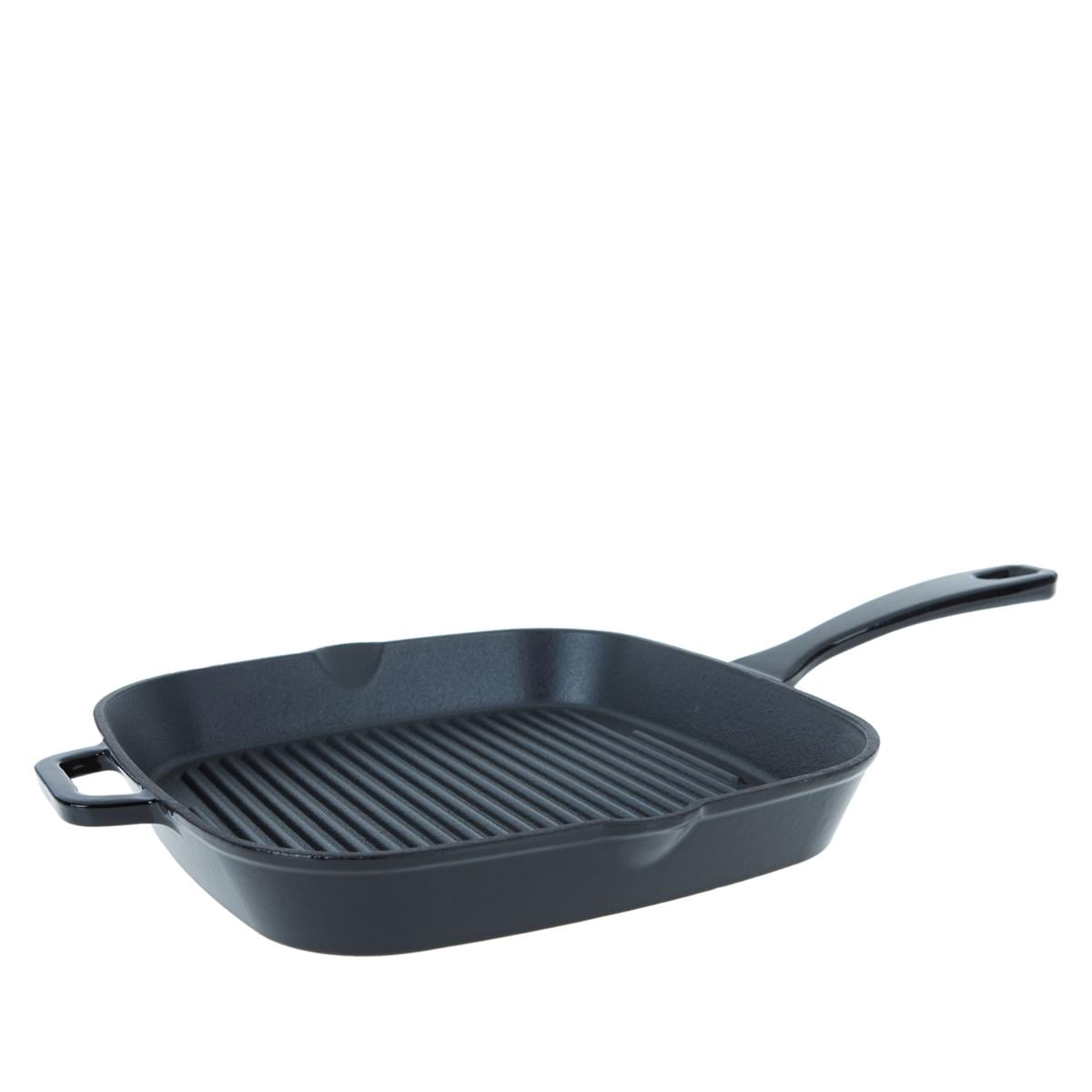  Cast Iron Grill Pan, Large Capacity Quadrate Steak Bacon Pan,  Non Stick and Double Outlet Stove Top Grill Pan with Handle, Multifunction  Frying Pan for Home, Camping, Panic, Restaurant(26cm): Home 