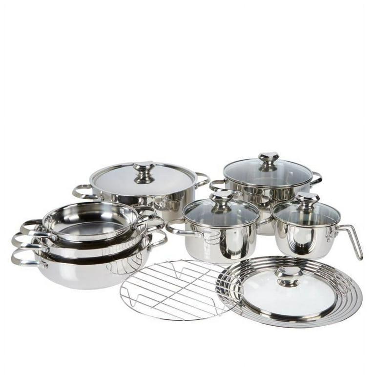 Wolfgang Puck 21-Piece Stainless Steel Cookware and Mixing Bowls Set,  Non-Stick Pots, Pans &, 1 unit - Kroger