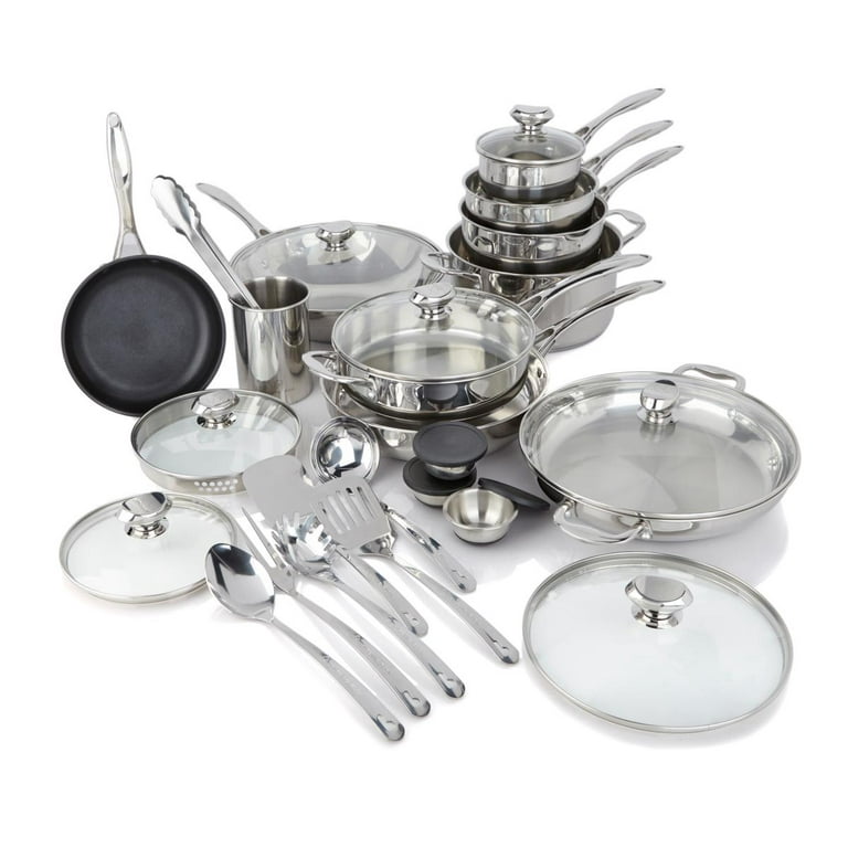 Best Buy: Wolfgang Puck 20-Piece Cookware Set Stainless-Steel WPDS20PC