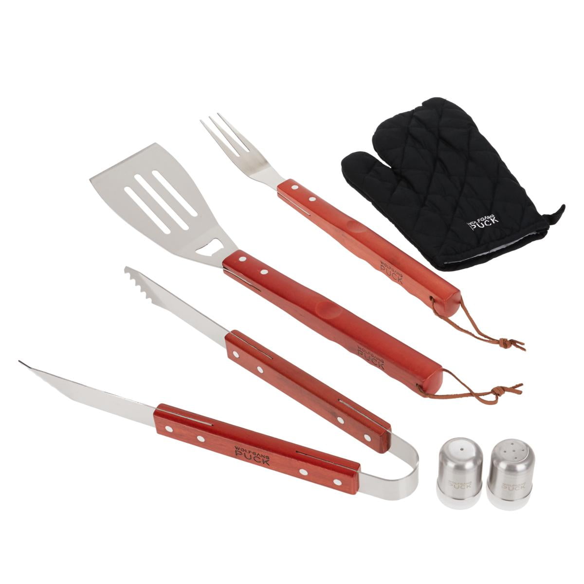 Wolfgang Puck 7 Piece Cutlery Knife Set with Wood Block includes scissors