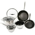 thumbnail image 1 of Wolfgang Puck 9-Piece Stainless Steel Cookware Set; Scratch-Resistant Non-Stick Coating, 1 of 5