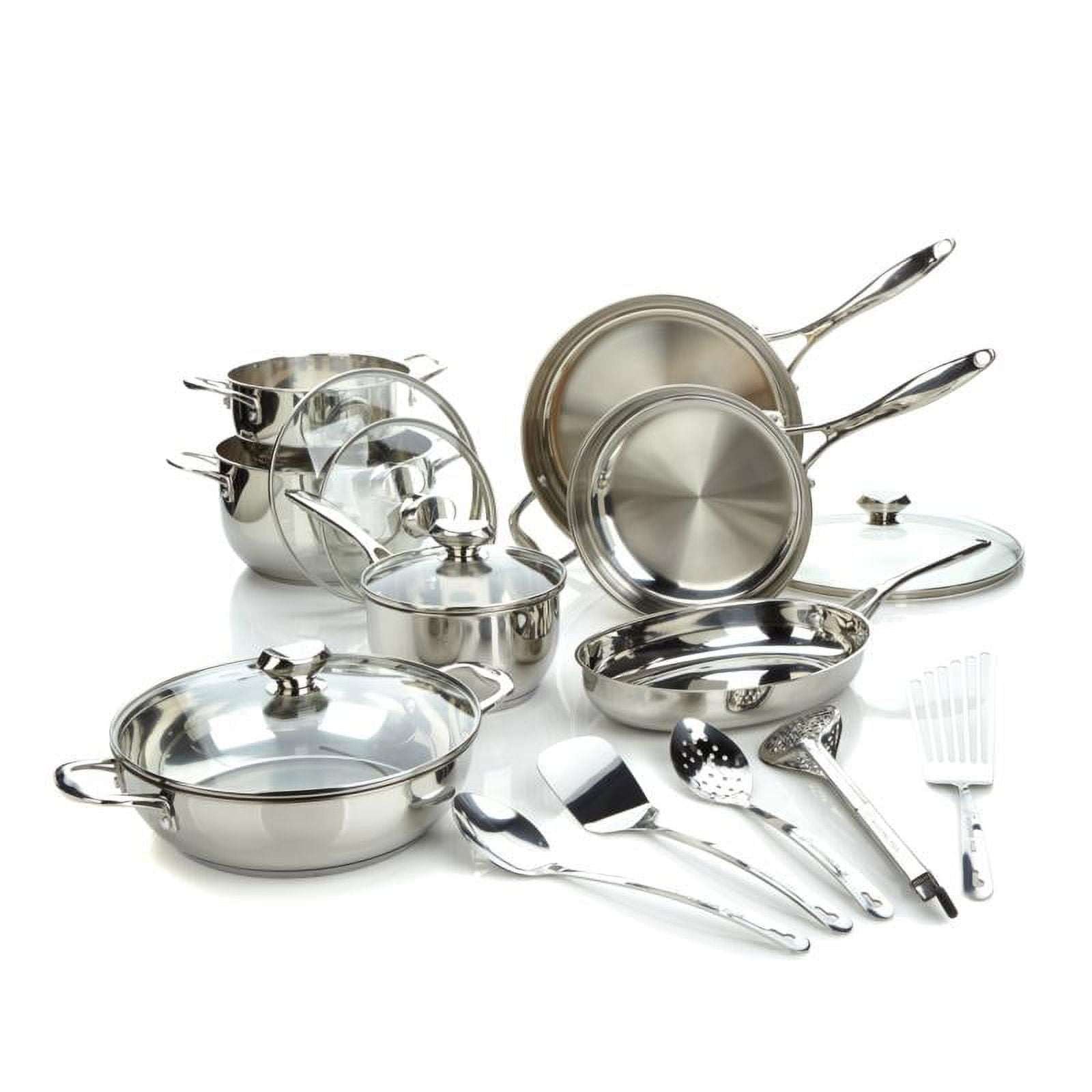 Wolfgang Puck Bistro Elite Stainless Steel Cookware Set 19pcs for