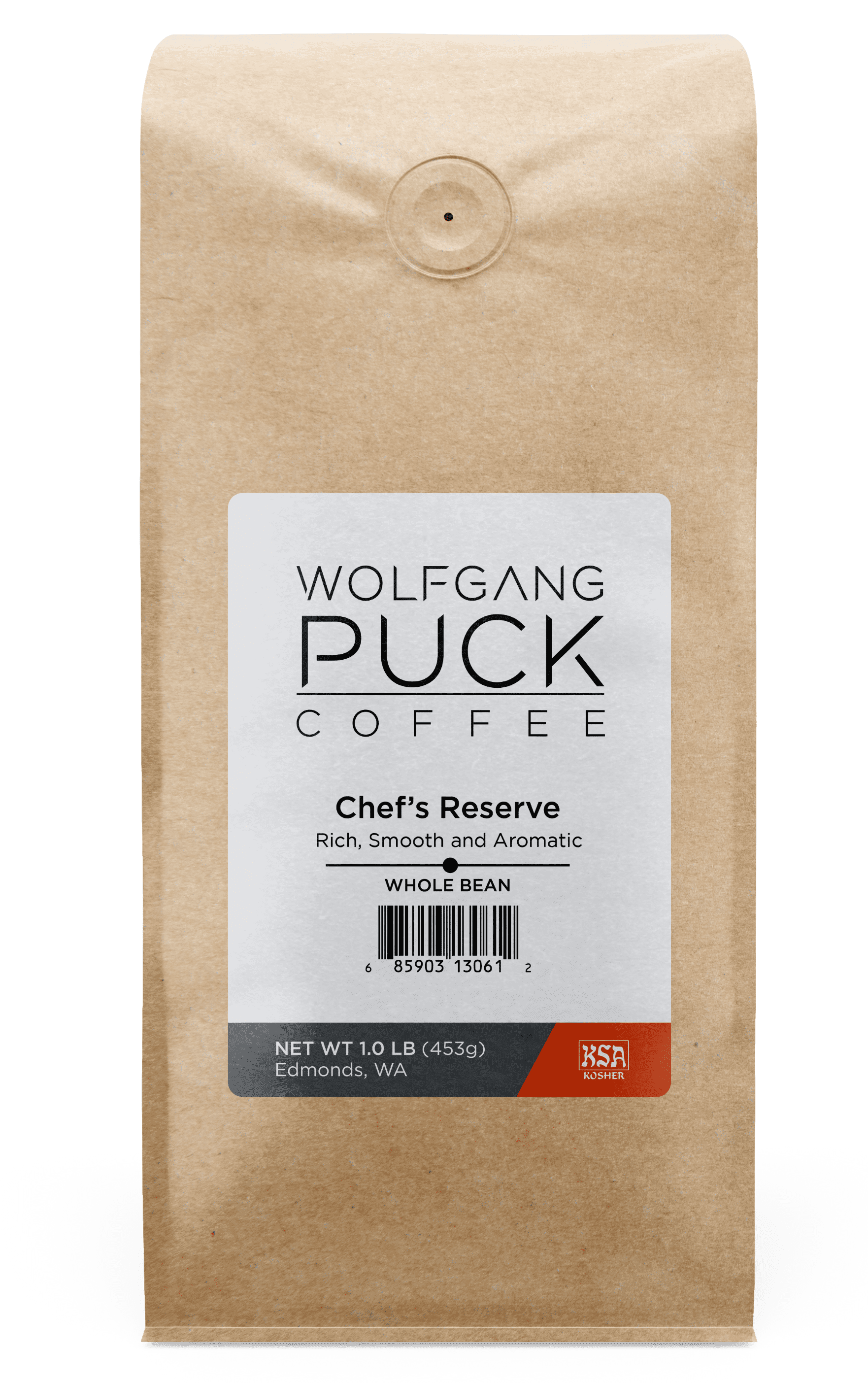 Wolfgang Puck Coffee, Chef's Reserve, Whole Bean Coffee, 1 lb. bag (Pack of 3)
