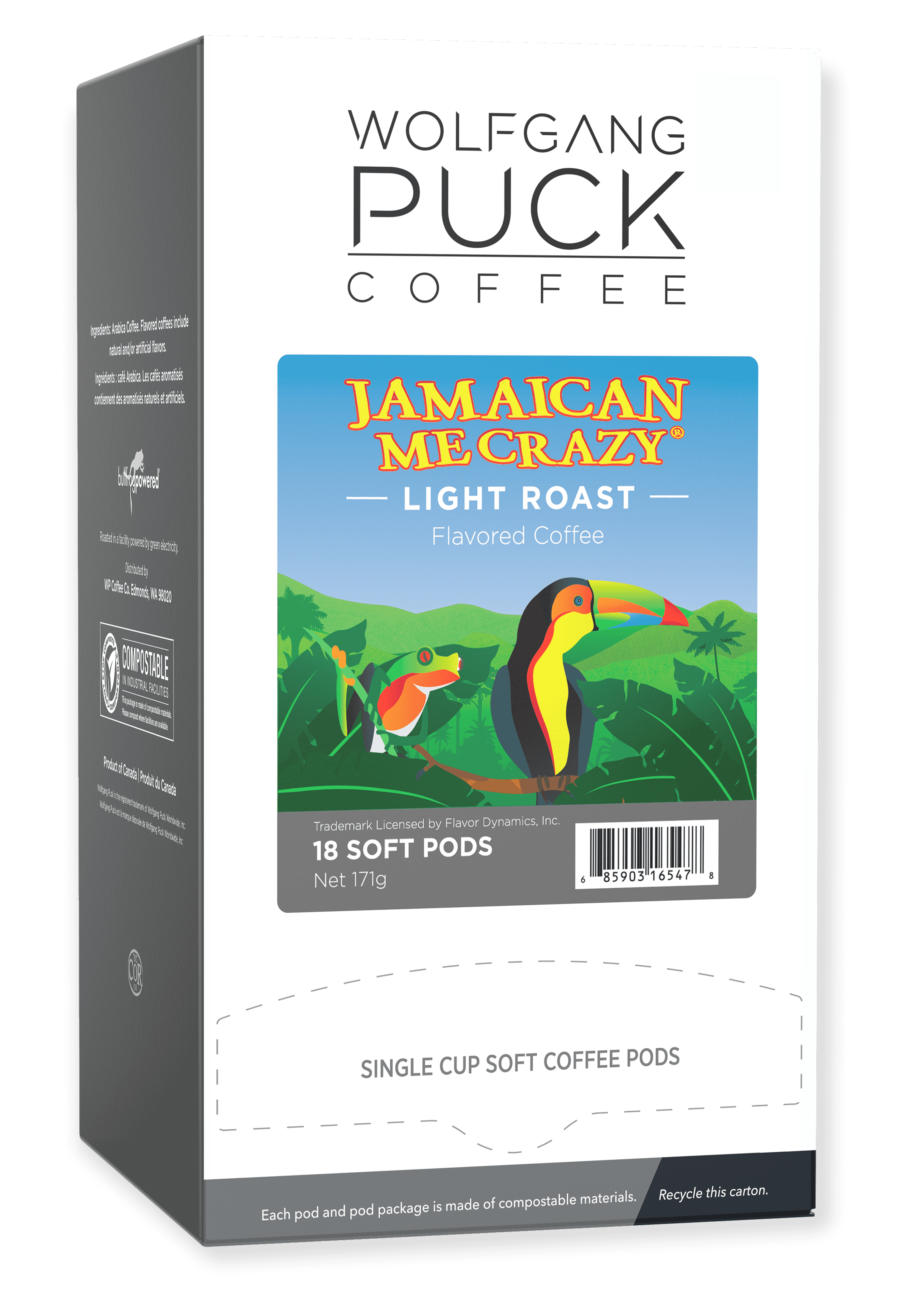 Wolfgang Puck Soft Coffee Pods, Jamaica Me Crazy, 9.5 Gram, 18-Count (Pack of 3)
