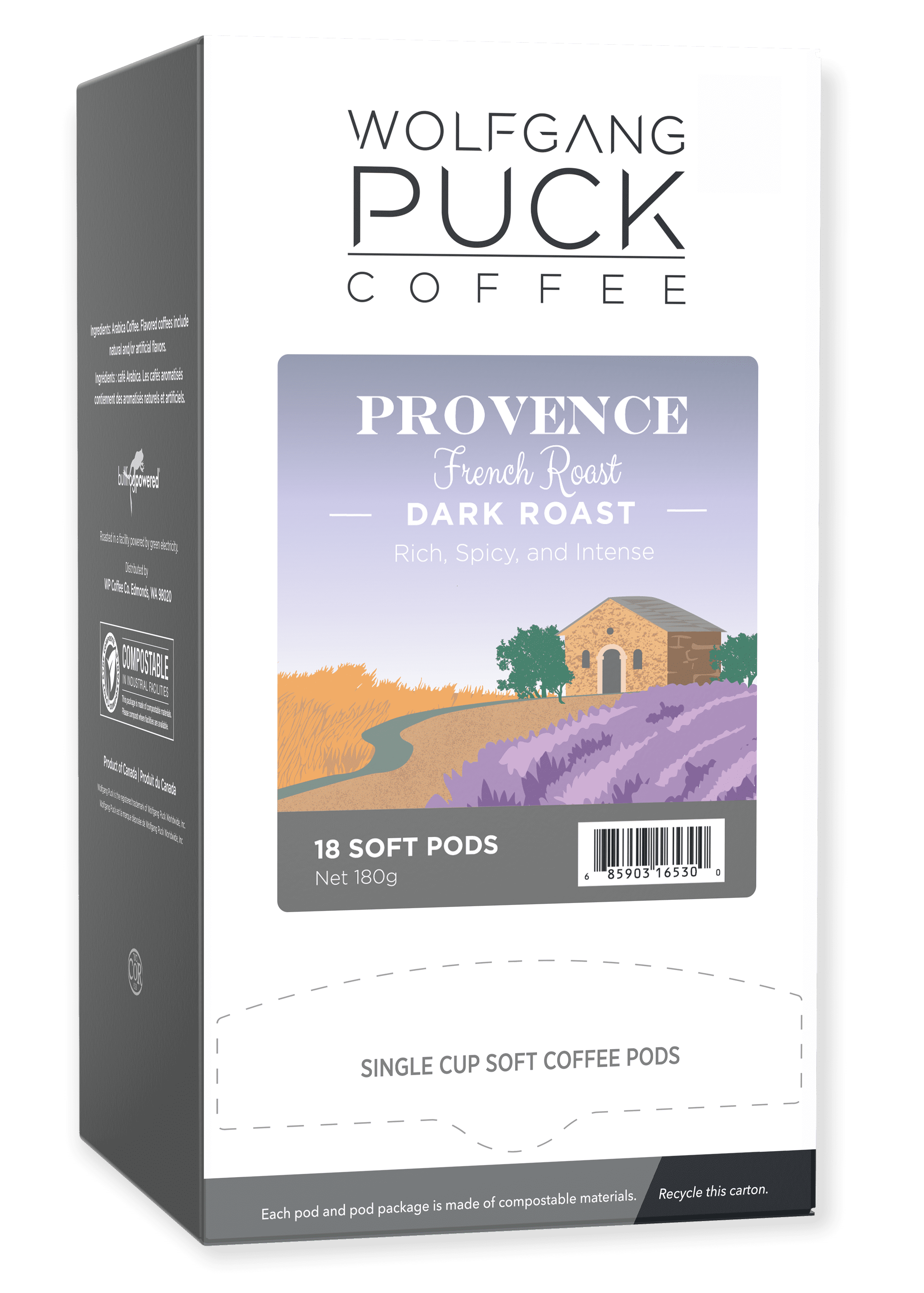 Wolfgang Puck Coffee Soft Pods, Provence French Roast, 18 count (Pack of 1)