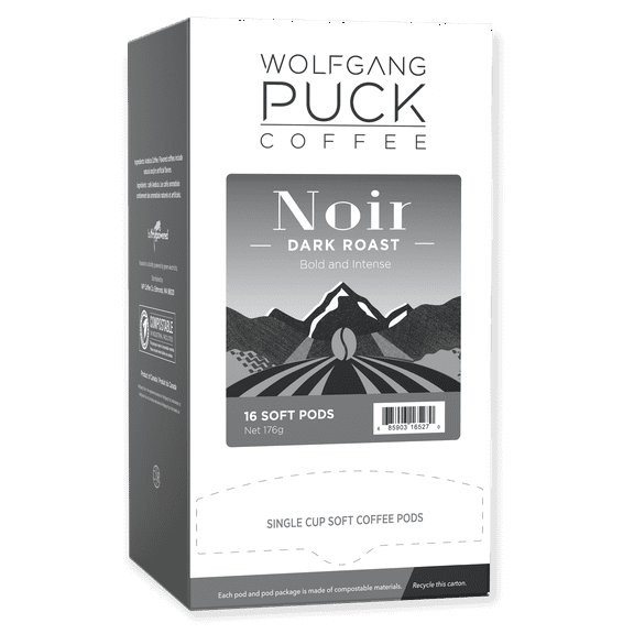 Wolfgang Puck Coffee Soft Pods, Noir, Dark Roast, 16 count (pack of 1)