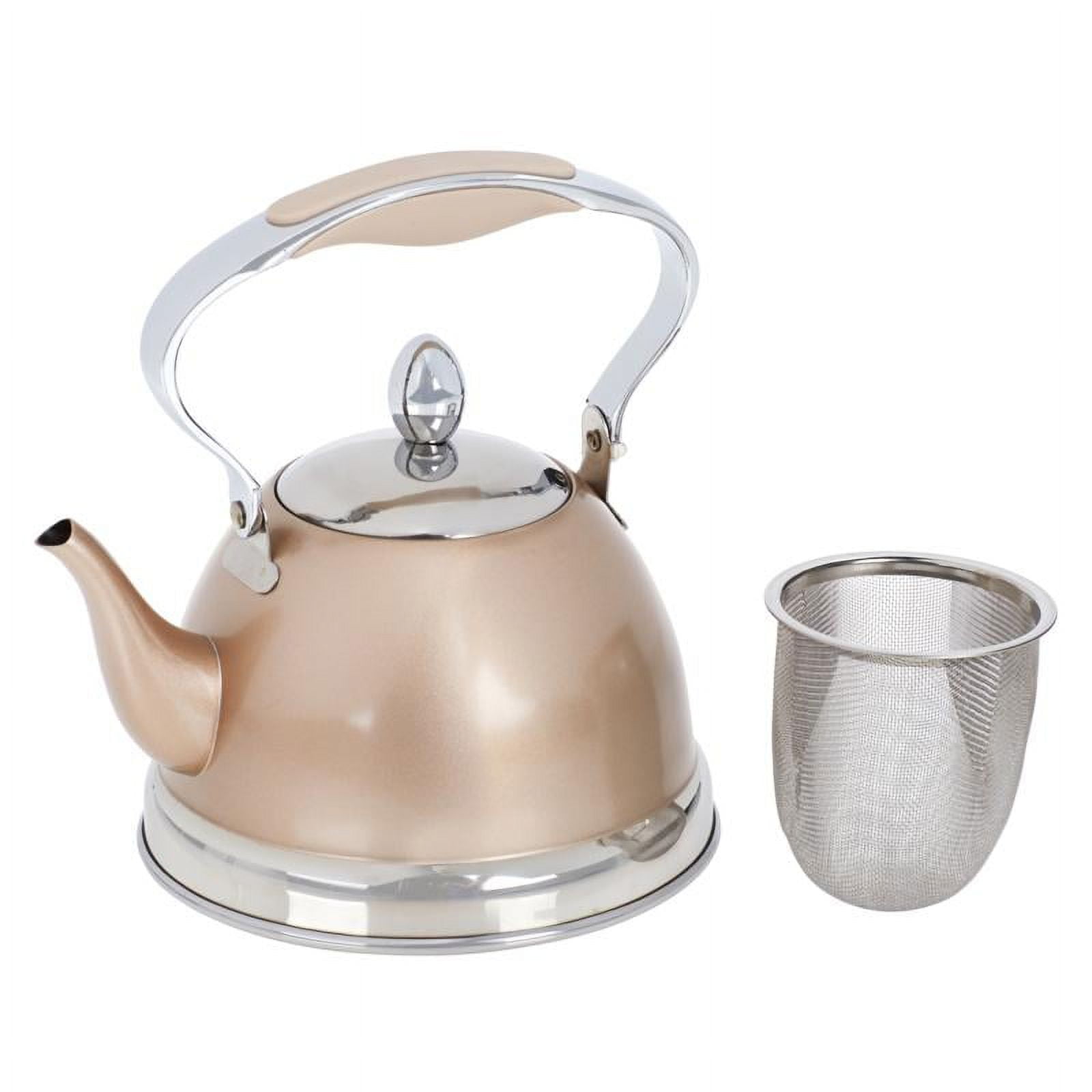 Aluminium Tea Kettle, 34oz/1L Stovetop Teakettle Classic Teapot, Metal Tea  Pots for Stove Top with Thin Fast Heating Base, Golden
