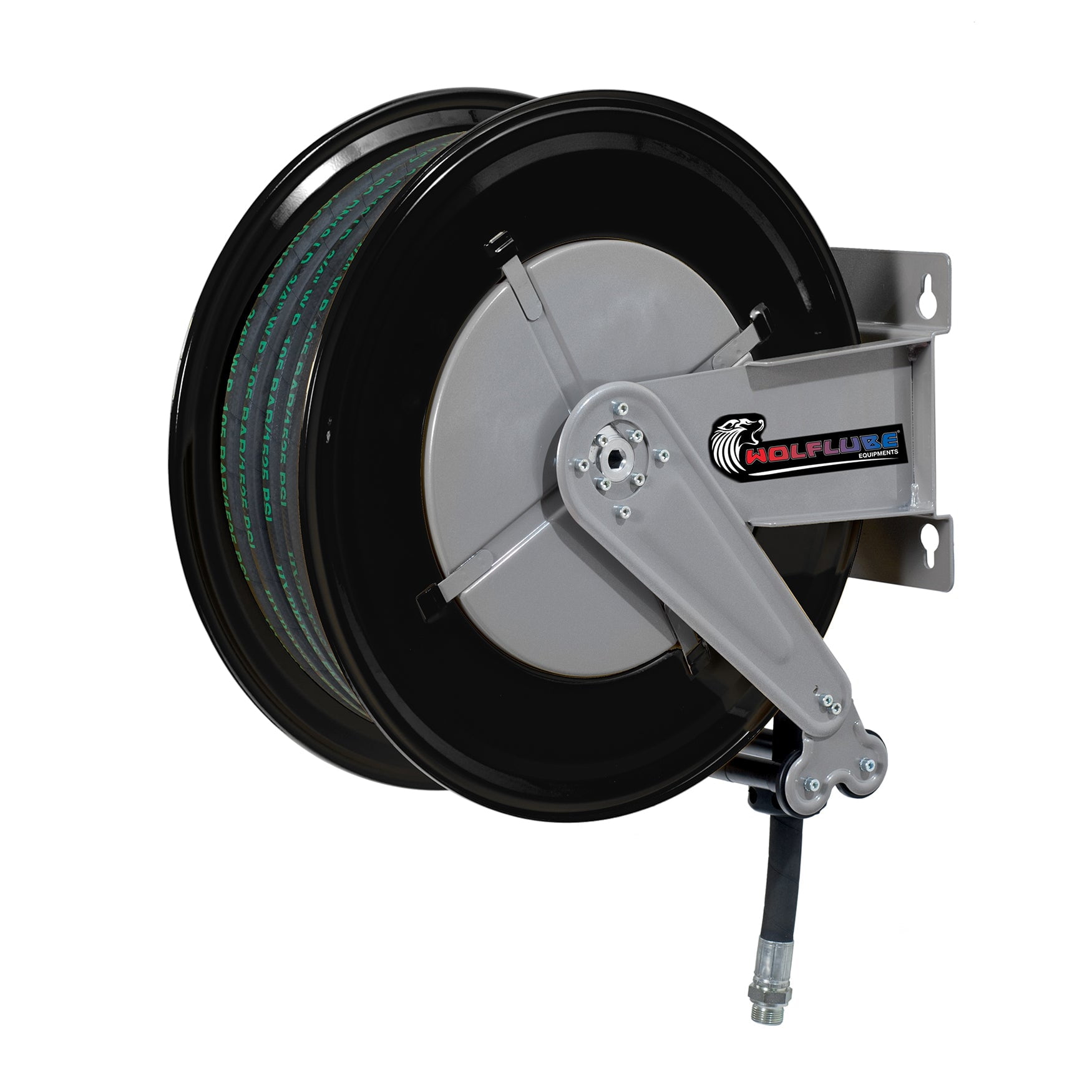 Wolflube Automatic Hose Reel for Oil- 3/4in - 65 ft Hose