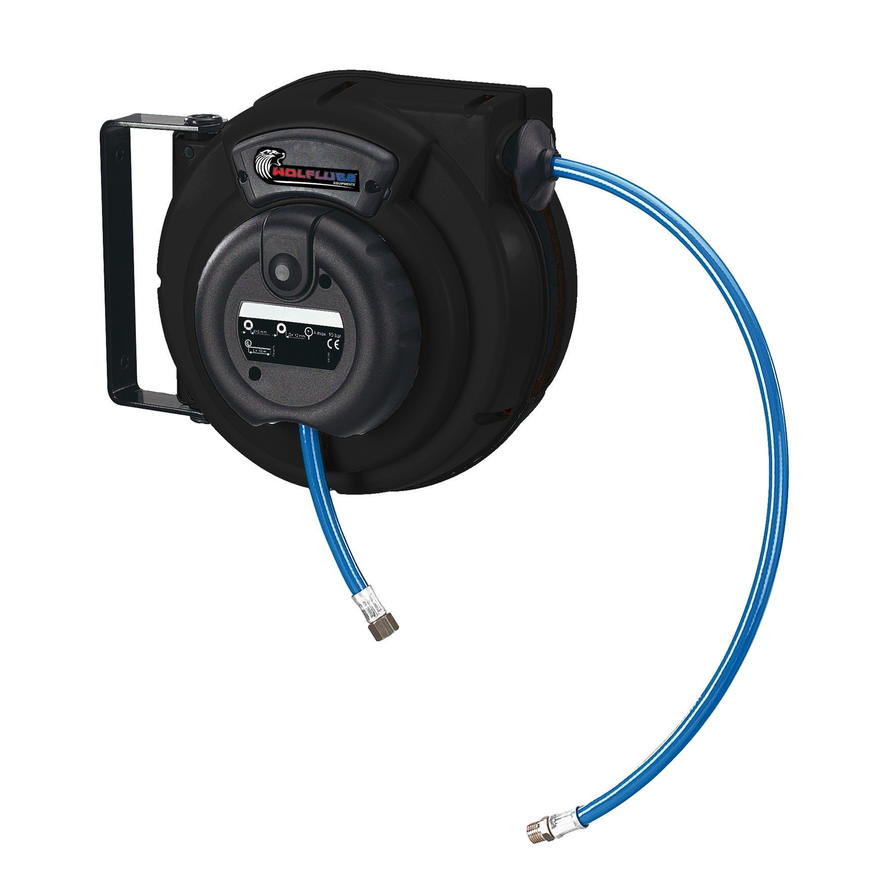 Wolflube Closed Hose Reels for Air-Water - 1/4in -  35 + 3 ft Hose