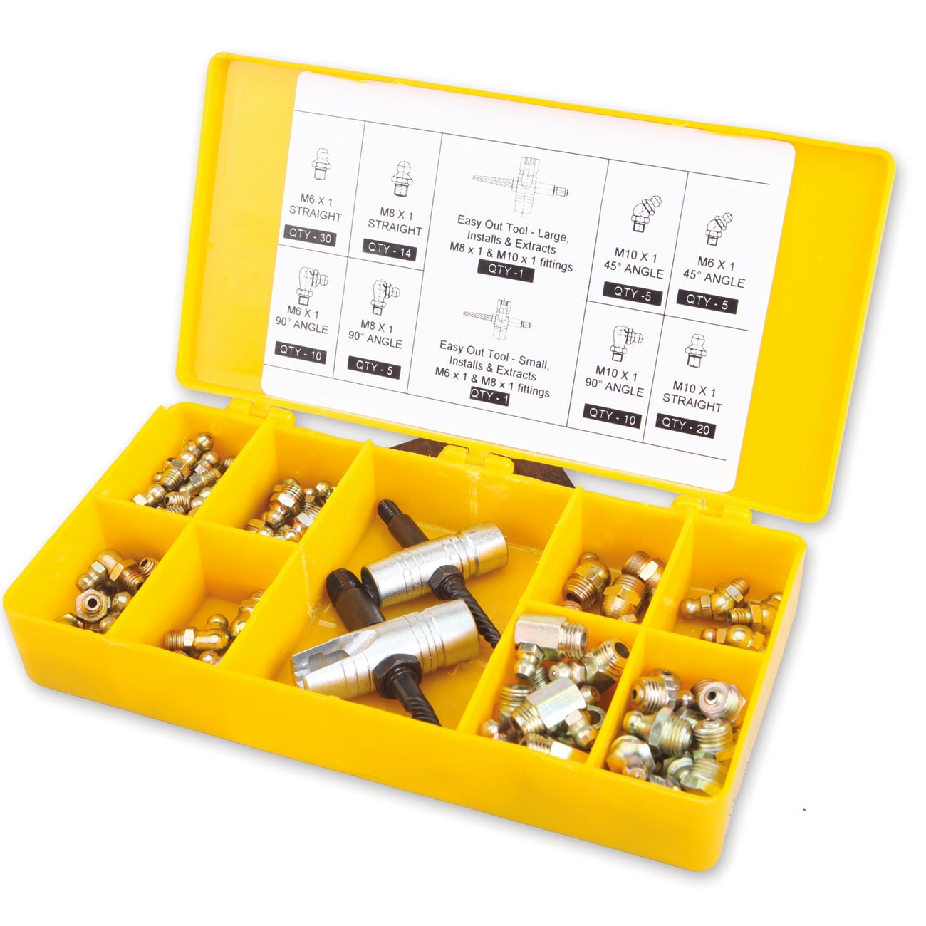 Wolflube Kit SAE Grease Fittings & tools Box with 101 pcs