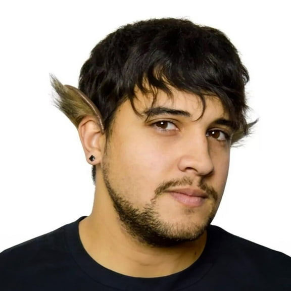 Latex Wolfman Adult Costume Flexi Ears with Fur Trim