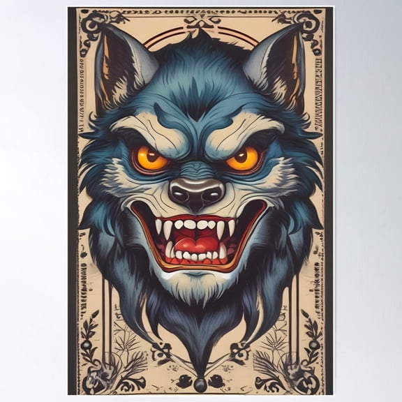 Wolfman Poster Wall Art, Modern Wall Decor For Living Room Bedroom, 12x18 UNFRAMED