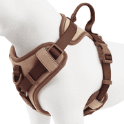 Wolfone No Pull Dog Harness Adjustable Soft Padded Pet Vest with Control Handle Adorable Daily Harness for Dogs（Cookie Chocolate XS）