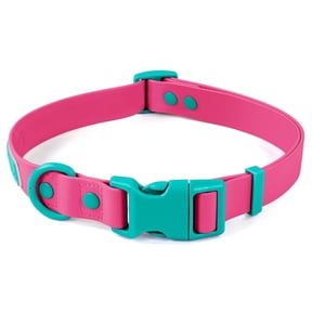 Wolfone Waterproof Adjustable Dog Collar for Small Medium Large Dogs Comfort Sturdy Odor Proof Easy Clean with Quick Release Buckle(Pink Peacock Medium)