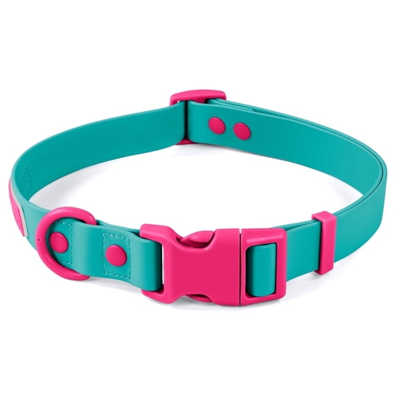 Wolfone Waterproof Adjustable Dog Collar for Small Medium Large Dogs Comfort Sturdy Odor Proof Easy Clean with Quick Release Buckle(Viridian Green Small)