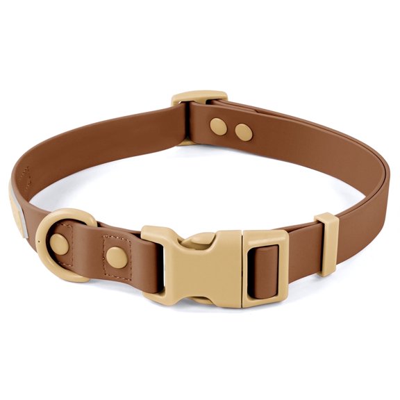 Wolfone Waterproof Dog Collar with Quick Release Buckle, Cute Adjustable Collar for Dogs Comfort Sturdy Durable Odor Proof Easy Care(Chocolate Cookie S 28-36cm)