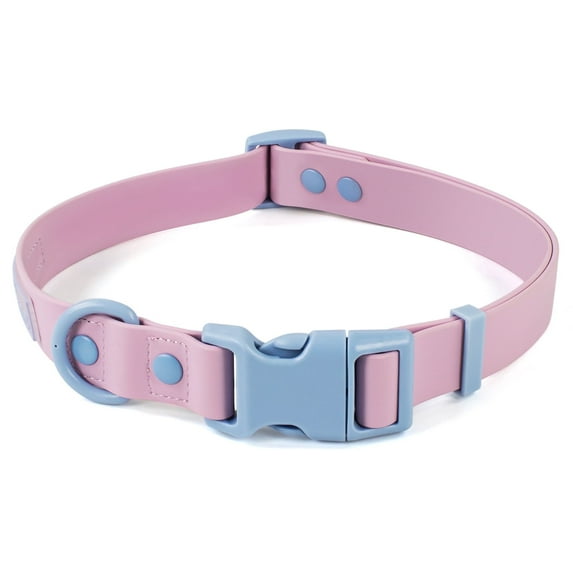 Wolfone Waterproof Dog Collar with Quick Release Buckle, Cute Adjustable Collar for Dogs Comfort Sturdy Durable Odor Proof Easy Care(Sweet Lilac 37.5-55cm)