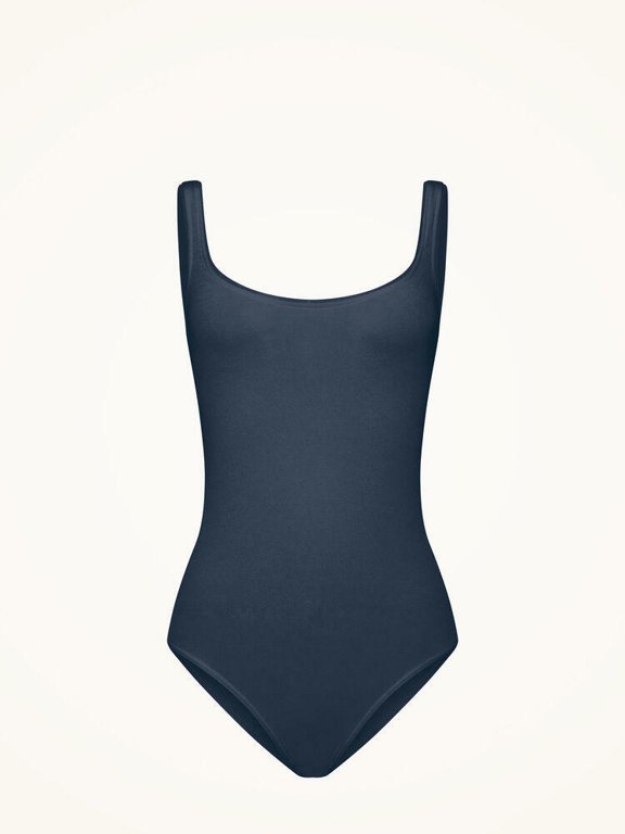 Jamaika String Body Seamless Bodysuit Tank Top Dust Blue Large L