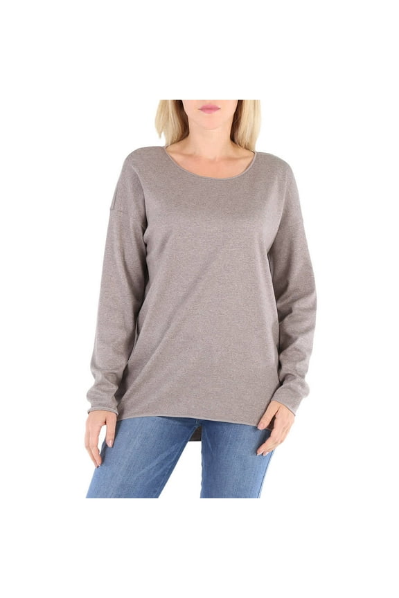 Ladies Dove Fine Wool-jersey Loose Fit Pullover, Size Medium