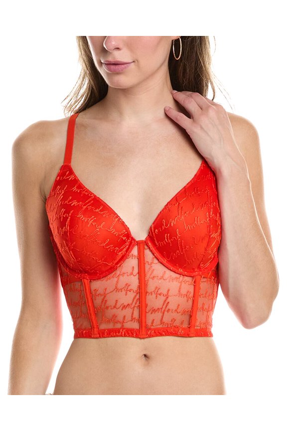 womens Logo Obsessed Bustier, 75D, Red