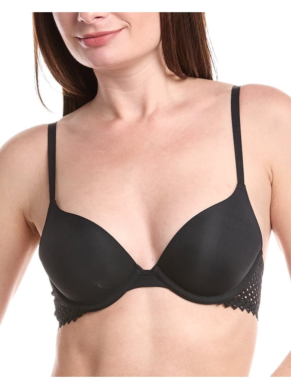 womens Romantic Net Push Up, 75D/34D, Black
