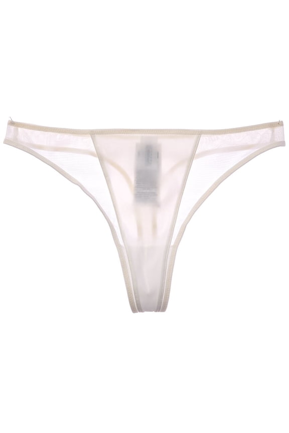 womens Sheer Opaque Thong, l, White