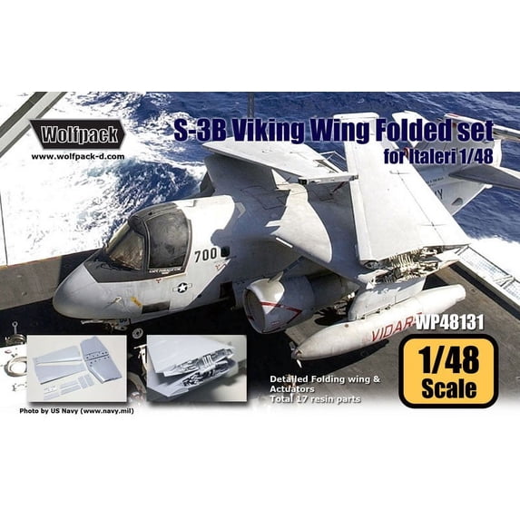 Wolfpack 1:48 S-3 Viking Wing Folded Set for Italeri - Resin Detail #WP48131