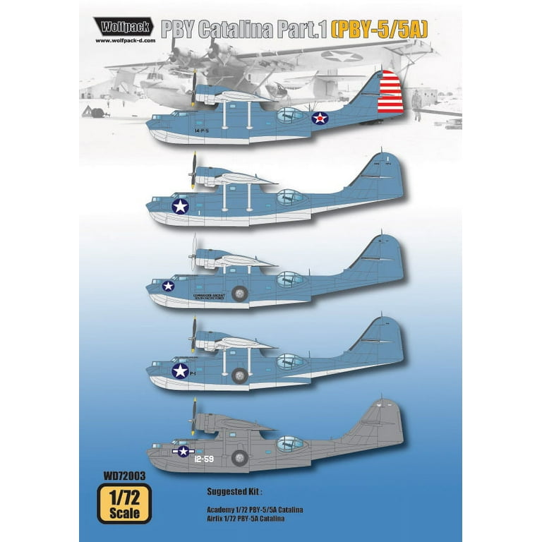 Wolfpack 1/72 scale decal PBY Catalina Part1 PBY-5/5A for Academy WD72003 Wolfpack 1/72 scale decal PBY Catalina Part1 PBY-5/5A for Academy WD72003