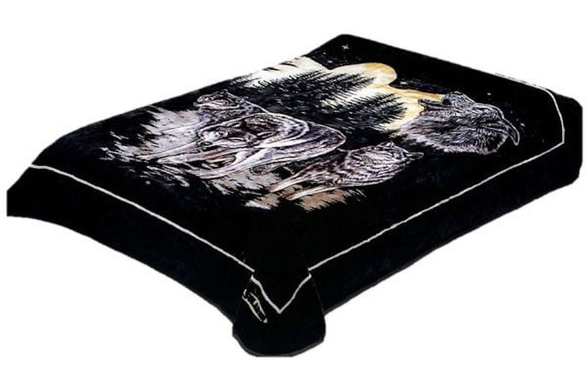 "Wolfpack" Luxury "Mink" Navy Blue Queen Blanket