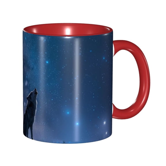 Wolfs Coffee Mug Fun Custom Ceramic Mugs 11oz Red