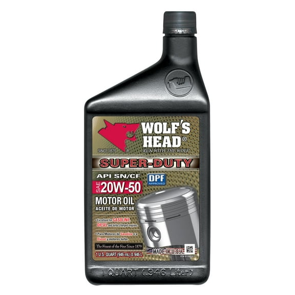 Wolfs Head Motor Oil Wolfshead Super Duty 20w50 -, 1 quart bottle, sold by each