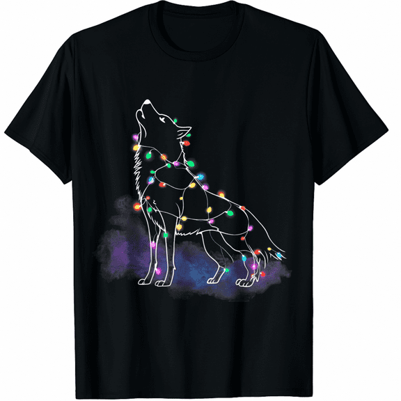 Wolfs Tree Christmas Xmas Pet Animal Wolf Lover Gift T-Shirt for Men Women