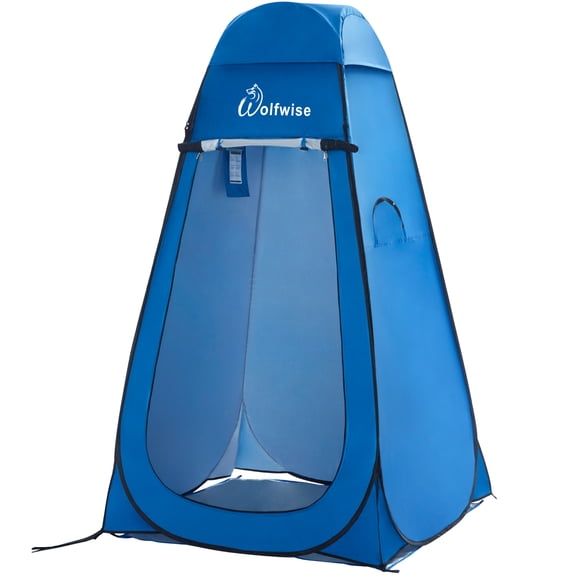 Wolfwise Pop Up Changing Tent Pro for Camping, Portable Shower Tents with Removable Floor & Rain Fly, Outdoor Silver Coating Privacy Toilet Bathroom Dressing Instant for Beach