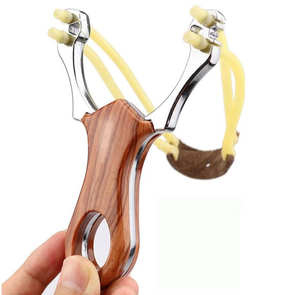 Wolike Slingshot Profesional Hunting Catapults Aluminium Alloy Slingshot with Rubber Bands(Redwood)