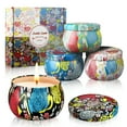 thumbnail image 1 of Woliwowa Scented Candles Gift Set, Aromatherapy Candles Gifts for Women,Lavender,Vanilla,Lemon,Jasmine,Natural Soy Wax Portable Travel Tin Candle,4 x 4.4 Oz, 1 of 8