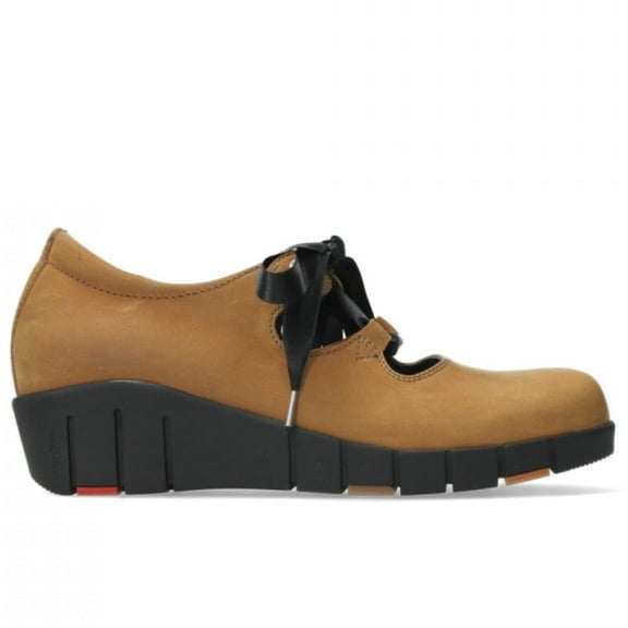 Wolky Women's Boston Lace-Up Wedge Heel Shoes, Camel, Size EU 41