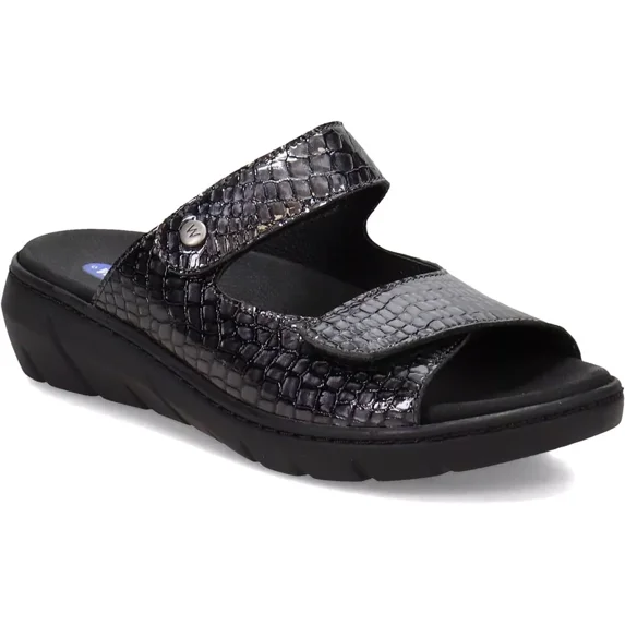 Wolky Women's Cyprus Anthracite Adjustable Strap Slip-On Sandals, Size EU 40
