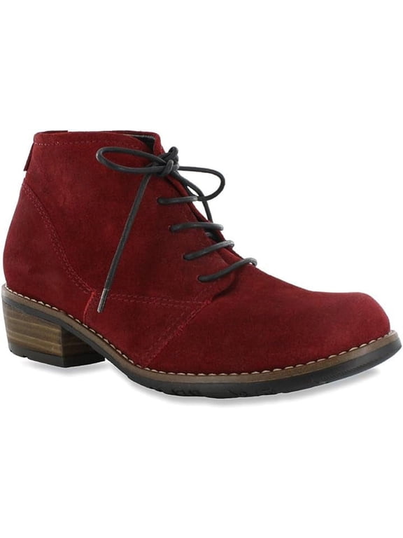 Women's Erne Lace-Up Ankle Boots, Oxblood Greased Suede, Size EU 42