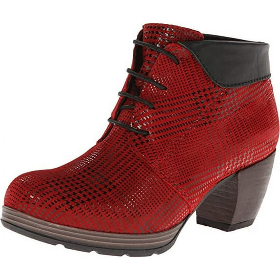 Wolky Women's Jacquerie Lace-Up Block Heeled Ankle Boots, Red, Size 38 EU