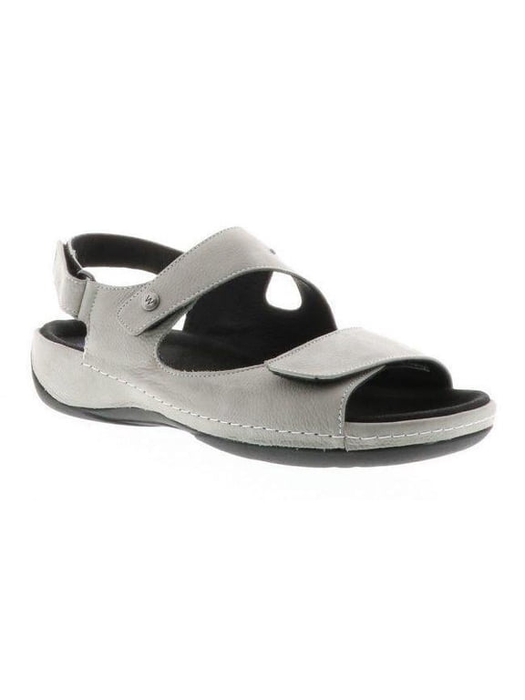 Women's Liana XW Light Grey Adjustable Hook and Loop Ankle Strap Sandals, Size EU 41