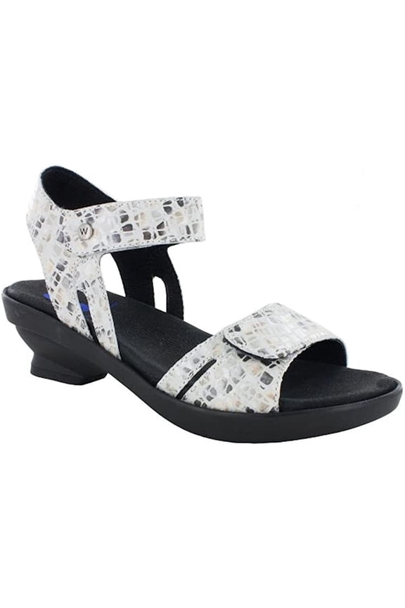Women's Negara Block Heel Ankle Strap Sandals, Off White/Grey Marble, Size EU 38