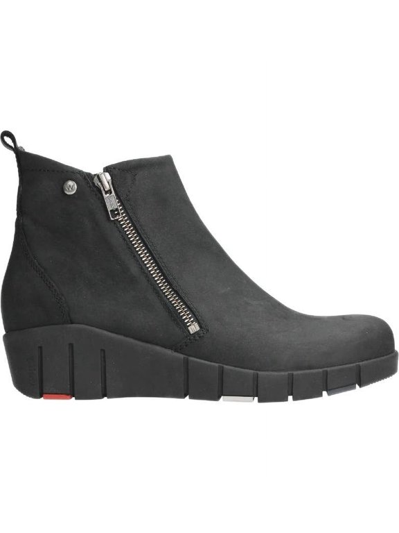 Women's Phoenix WR Wedge Heeled Side-Zipped Ankle Boots, Black, Size EU 42