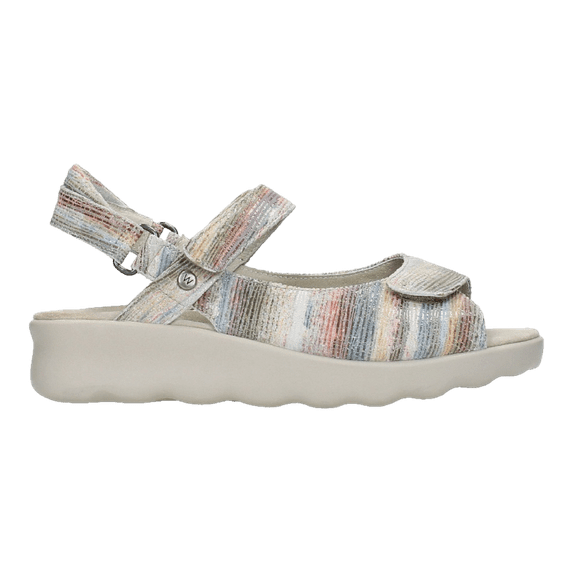 Wolky Women's Pichu Adjustable Hook and Loop Ankle Strap Sandals, Multi White, Size EU 43