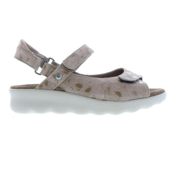 Wolky Women's Pichu Adjustable Hook and Loop Ankle Strap Sandals, Red Circles, Size EU 38