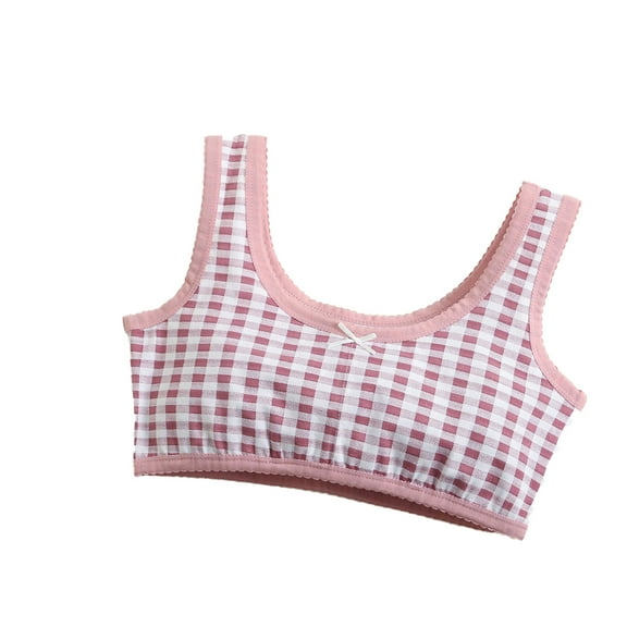 Wolled Kids Girls Stretch Sports Bra for Teens Cotton Training Bras with Adjustable Straps for 7-12Y