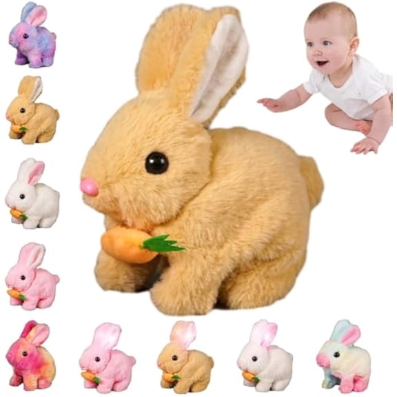 Wollerahorizons Bunny, Wollera Horizons Bunny Toy, Bunbi Realistic Bunny, Interactive Bunny Realistic Bunny Toys, 6.7 in Colorful Toy Bunny for Children (Style C)