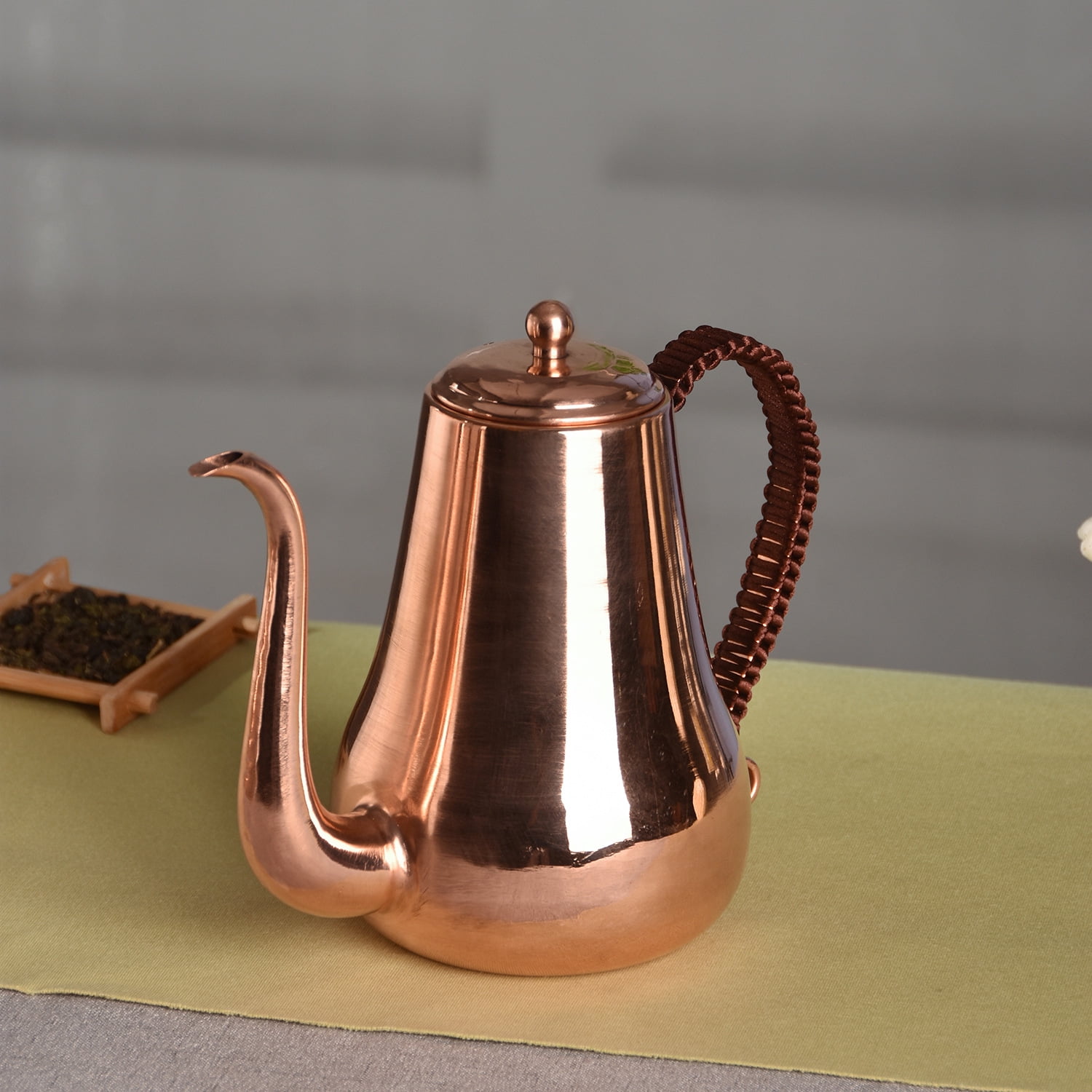 Wollet 1L Pure Copper Coffee Pot Thin Mouth Pot Pure Hand Made Coffee ...