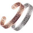 thumbnail image 1 of Wollet 2PCS Copper Magnetic Bracelet for Men Women, Silver &Copper Jewelry Set, Gift for Mom Dad，6.7×0.5in, 1 of 6
