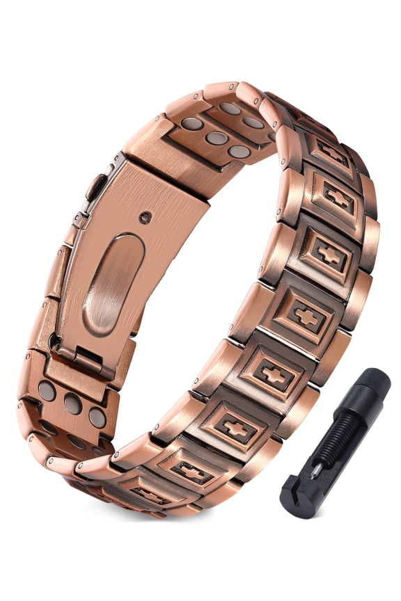 3X Copper Magnetic Bracelet for Men – Pure Copper Jewelry with Neodymium Magnets